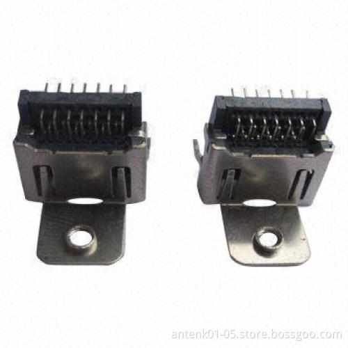 HDMI Female DIP Through Hole Type Connectors with Flange and 2-row, Applicable for Digital TVs